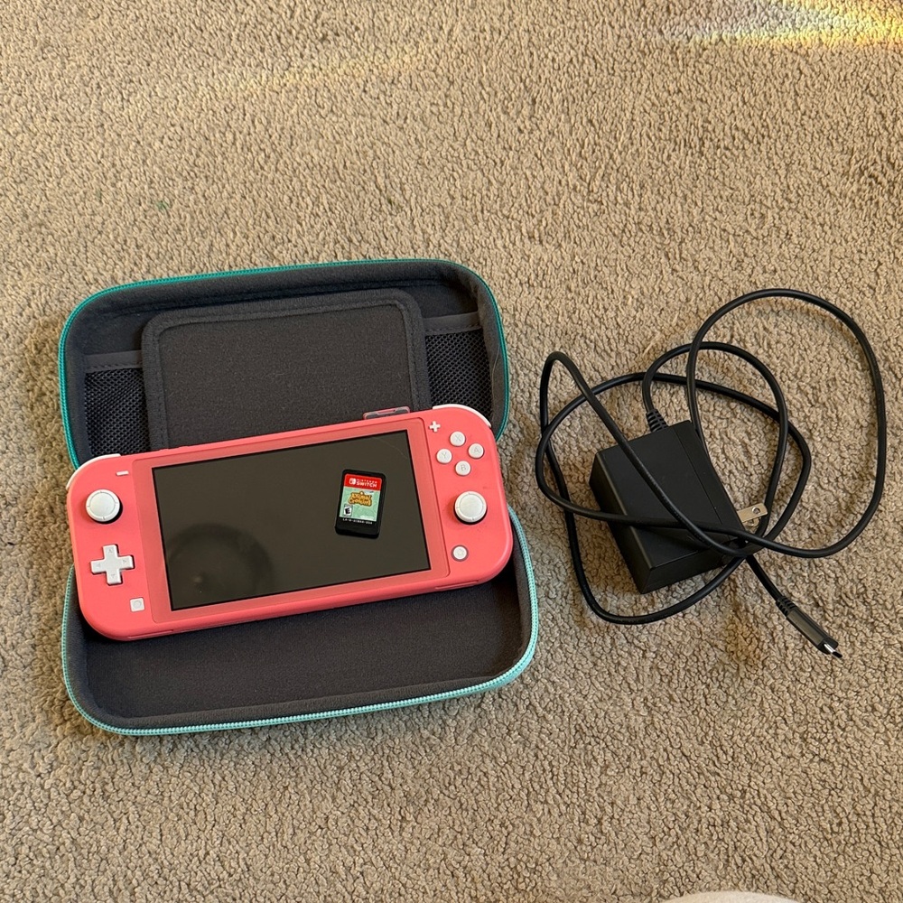 Nintendo Switch Lite Coral Pink Handheld Console with Game Card